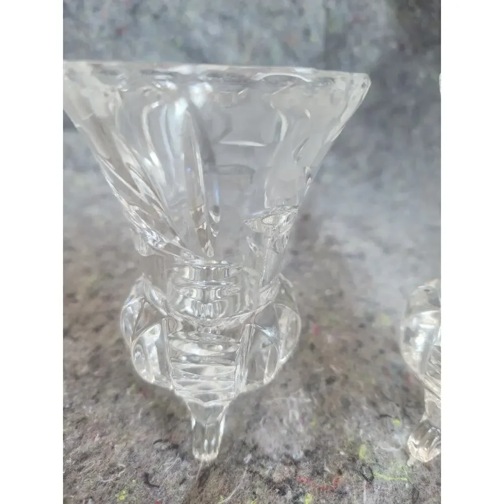 2 Vintage Golden Crown Western Germany Cut Glass 4.5